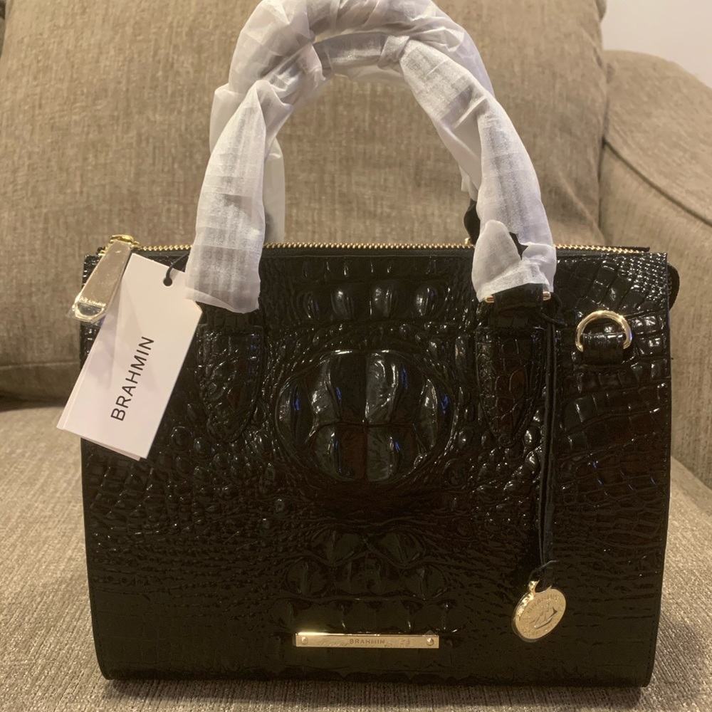 Brahmin Anywhere Convertible Black Leather Bag NEW